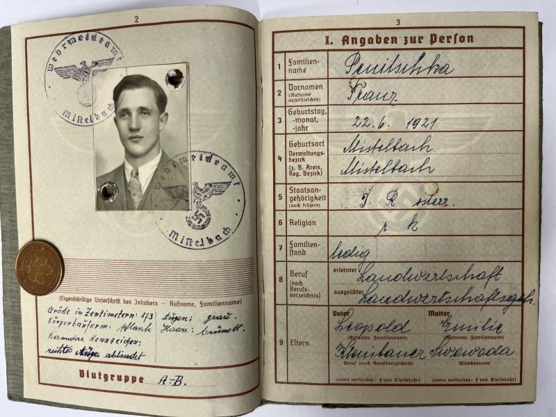 Wehrpass / citation grouping - WH (Heer) -100.Jäger Div. - Penitschka