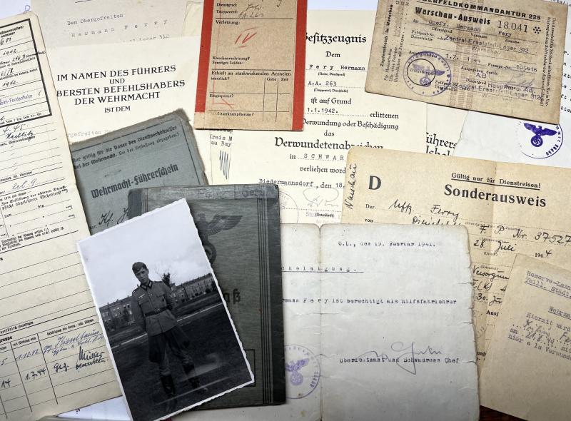 Wehrpass / citations grouping - WH (Heer) - Z.E.L.(Zentral-Ersatzteil-Lager 312 - Fery