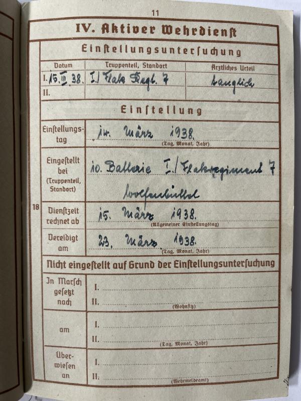 Wehrpass - Luftwaffe - Schw.Flak Abt.407 - Schindelmeiser