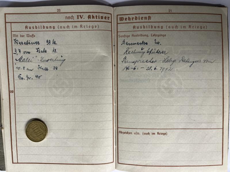 Wehrpass - Luftwaffe - Schw.Flak Abt.407 - Schindelmeiser
