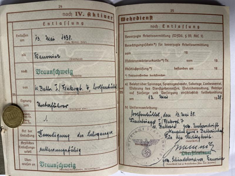 Wehrpass - Luftwaffe - Schw.Flak Abt.407 - Schindelmeiser