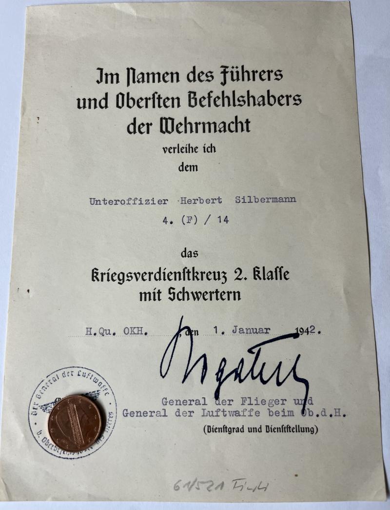 Citation - Luftwaffe - Silbermann