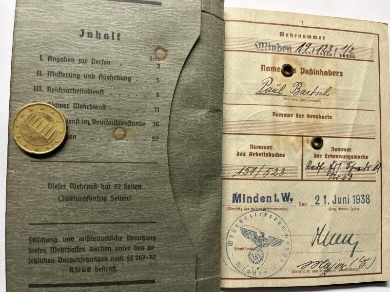 Wehrpass - WH (Heer) - 32.Inf.Div. - Bartsch