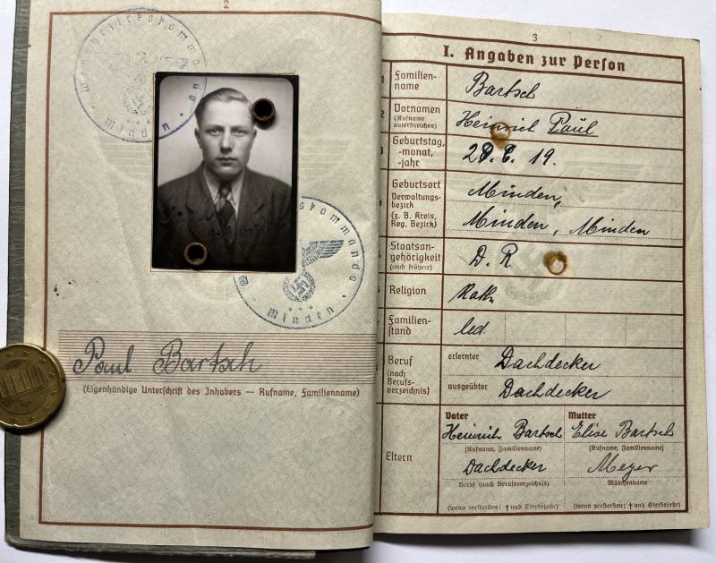 Wehrpass - WH (Heer) - 32.Inf.Div. - Bartsch