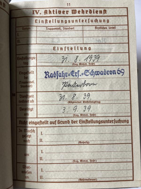 Wehrpass - WH (Heer) - 32.Inf.Div. - Bartsch