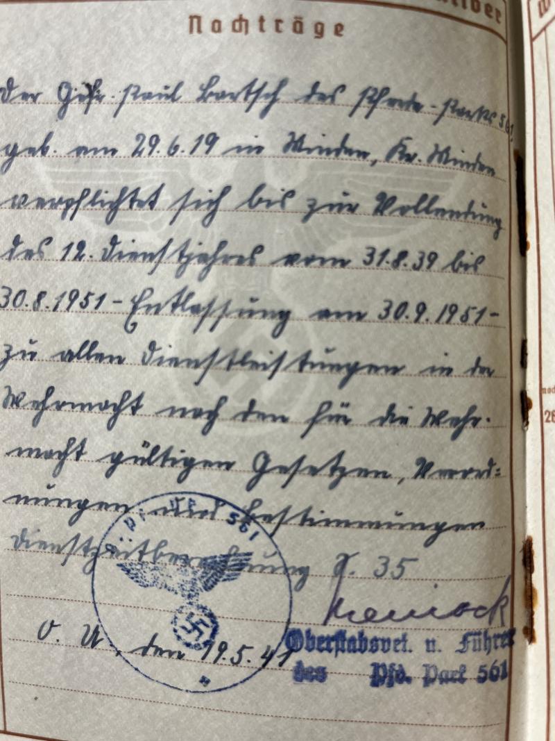 Wehrpass - WH (Heer) - 32.Inf.Div. - Bartsch