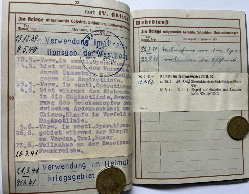 Wehrpass - WH (Heer) - 32.Inf.Div. - Bartsch