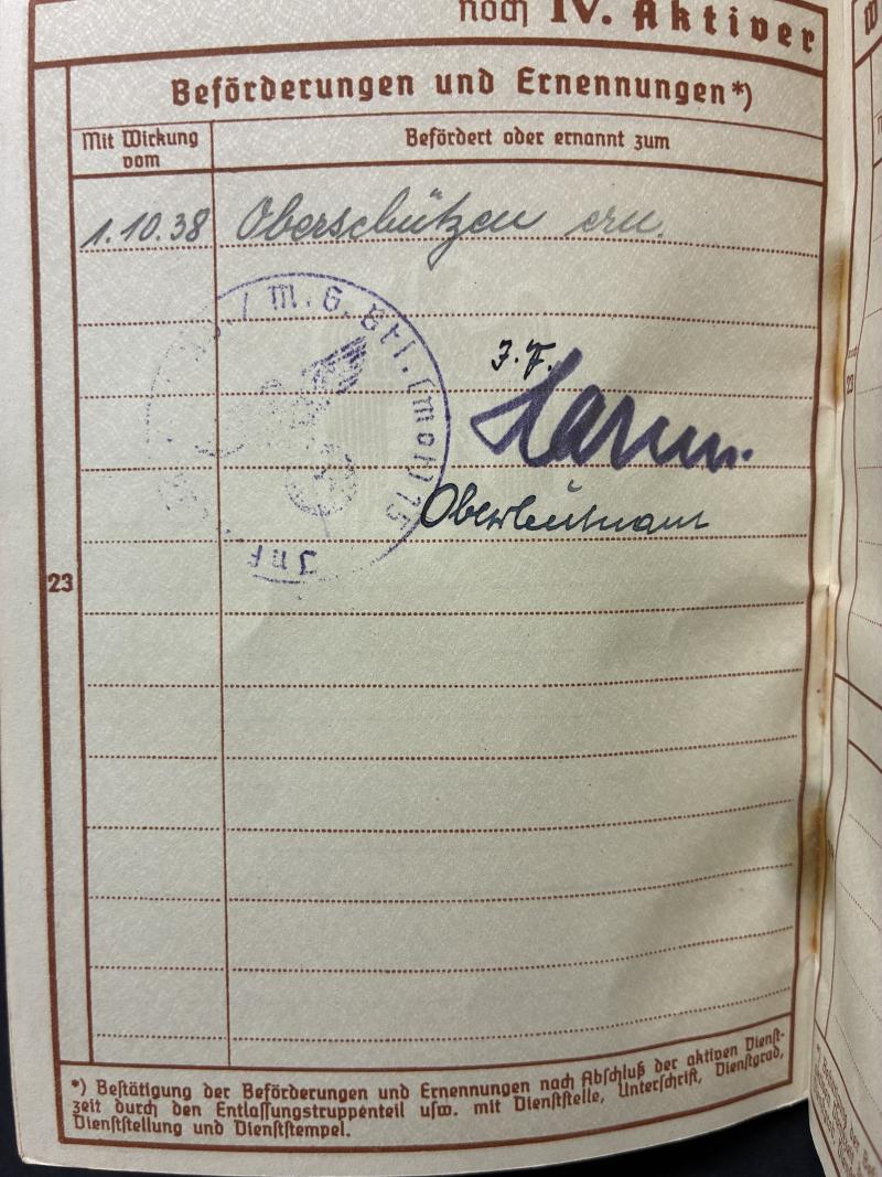 Wehrpass - WH (Heer) - M.G.Batl.15 - KIA 1939 - Wichmann