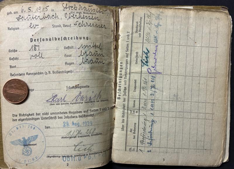 Soldbuch WH (Heer) - 268.Inf.Div. - Eurich