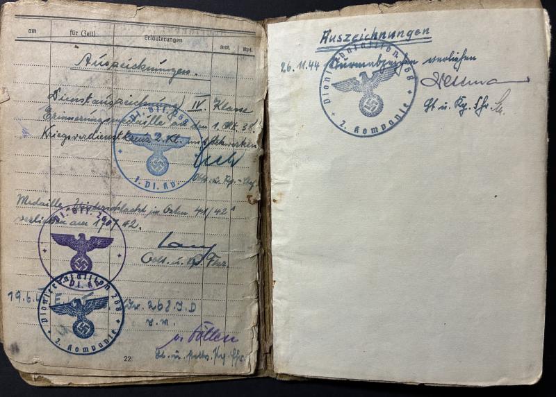 Soldbuch WH (Heer) - 268.Inf.Div. - Eurich