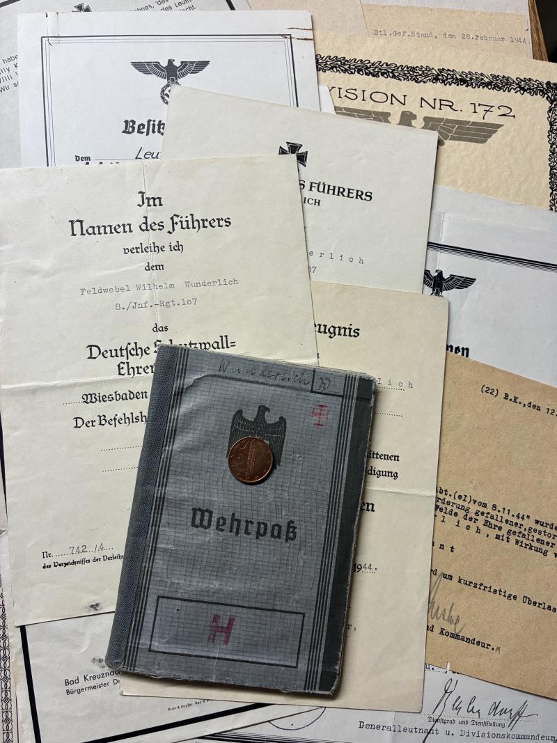 Wehrpass / citation grouping - WH (Heer) - 34.Inf.Div. - Wunderlich