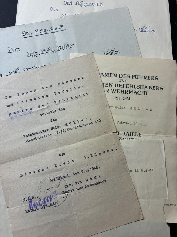 Citation grouping - Luftwaffe/WH (Heer) - 3.Fschj.Div. /Volks-Art.Korps 410 - Müller