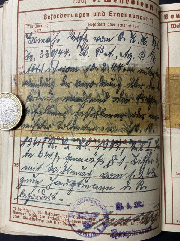 Wehrpass - WH (Heer) - Sturmart.Abt.(mot) 261 - Zaefer