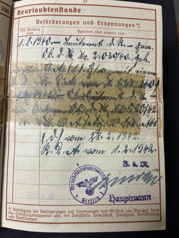 Wehrpass - WH (Heer) - Sturmart.Abt.(mot) 261 - Zaefer