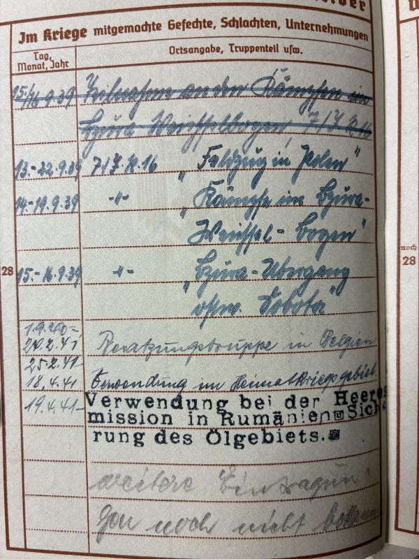 Wehrpass - WH (Heer) - 22.Inf.Div. - Waiblinger