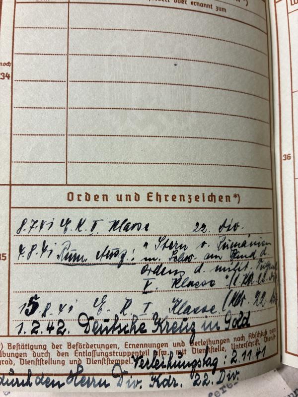 Wehrpass - WH (Heer) - 22.Inf.Div. - Waiblinger