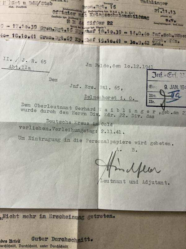 Wehrpass - WH (Heer) - 22.Inf.Div. - Waiblinger