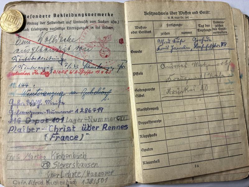 Soldbuch grouping - WH (Heer) - 6.Inf.Div./6.VGD - Schelling
