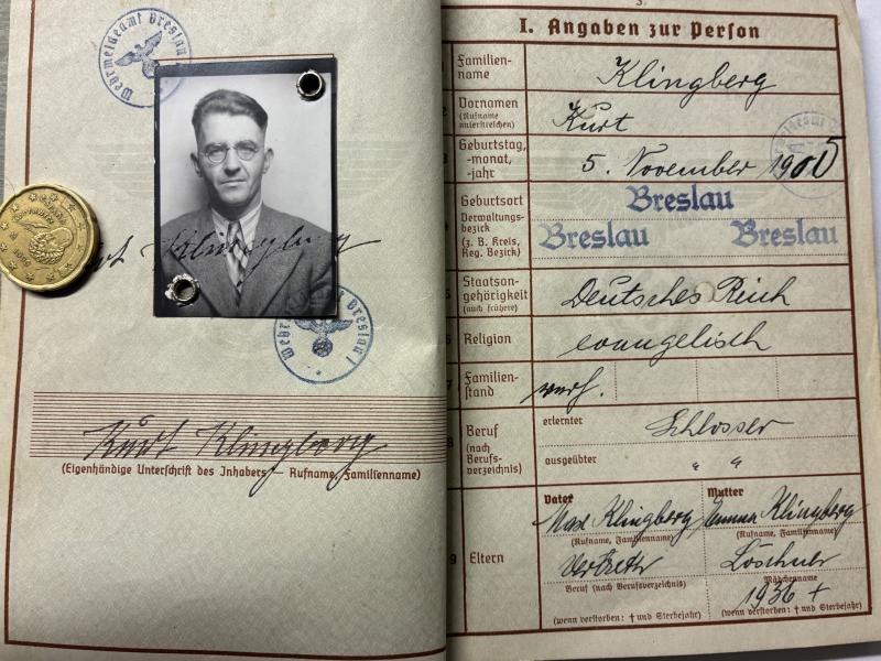 Wehrpass - WH (Heer) - Heeresgruppen-Nachrichten Rgt.607 - Klingberg