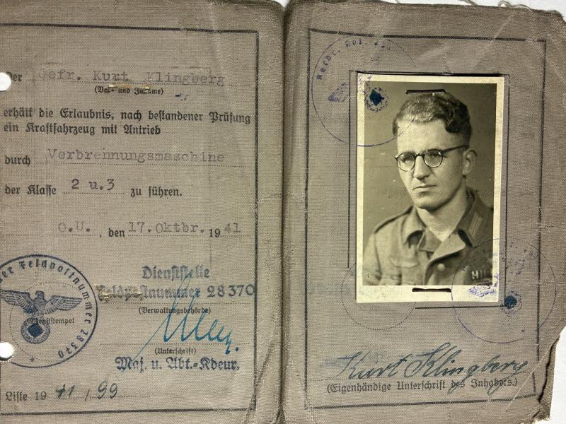 Wehrpass - WH (Heer) - Heeresgruppen-Nachrichten Rgt.607 - Klingberg