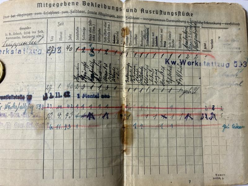 Soldbuch WH (Heer) - 8.Pz.Div. - Schmidt