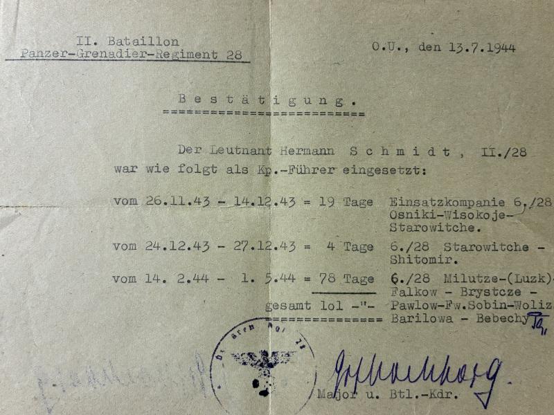 Soldbuch WH (Heer) - 8.Pz.Div. - Schmidt