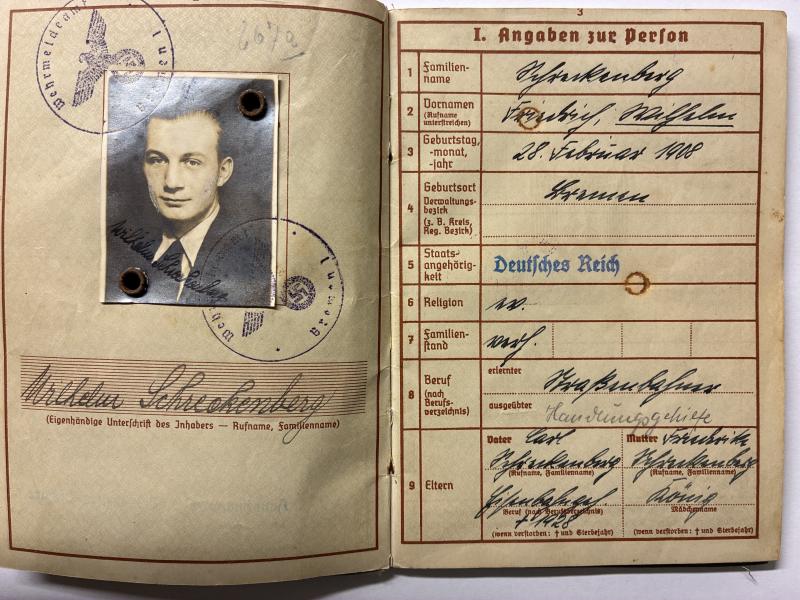 Wehrpass - WH (Heer) - 225.Inf.Div. - Schreckenberg