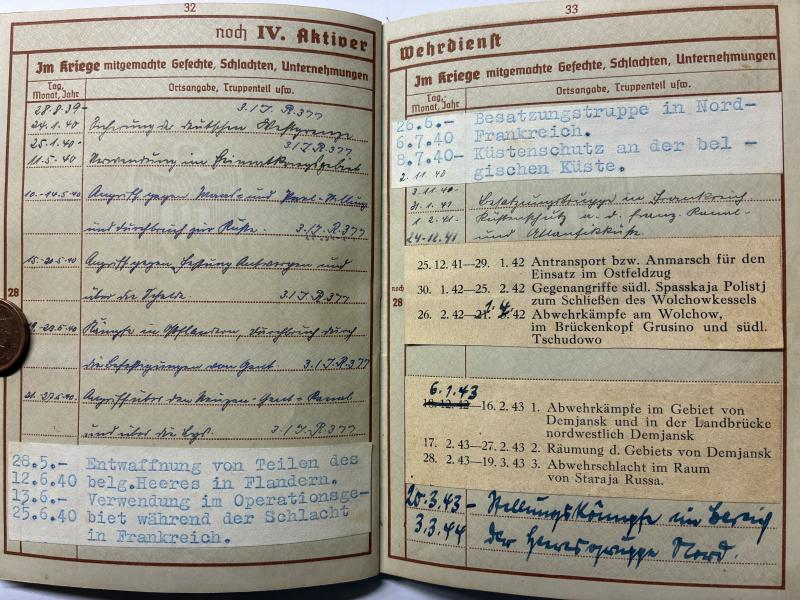 Wehrpass - WH (Heer) - 225.Inf.Div. - Schreckenberg