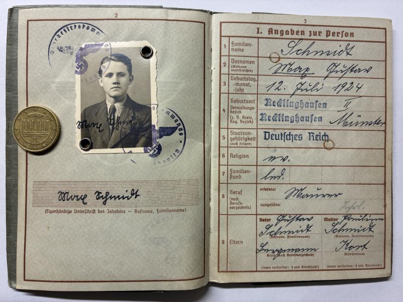 Wehrpass - WH (Heer) - 62.Inf.Div. - Schmidt