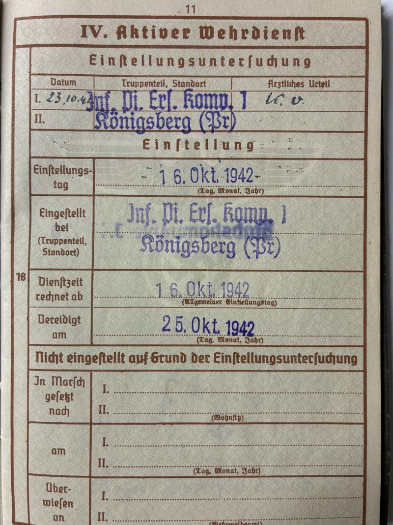 Wehrpass - WH (Heer) - 62.Inf.Div. - Schmidt
