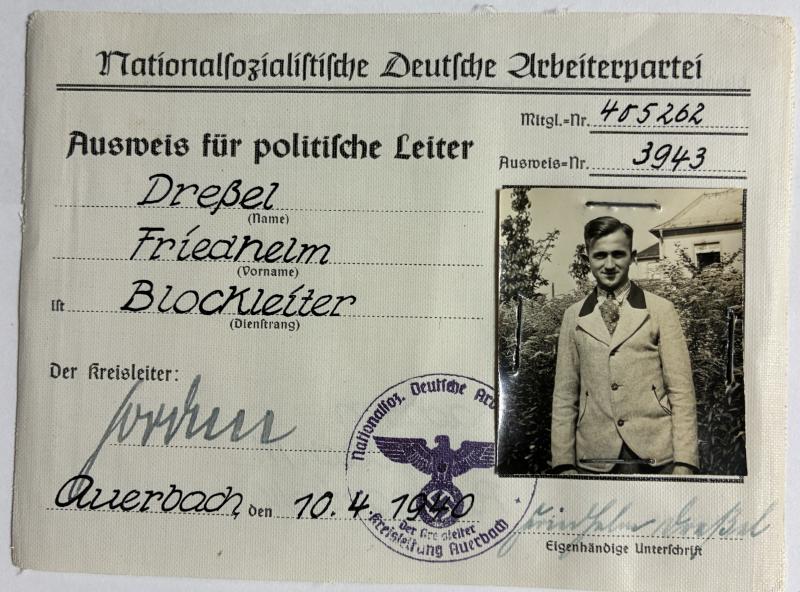 NSDAP - membership booklet/