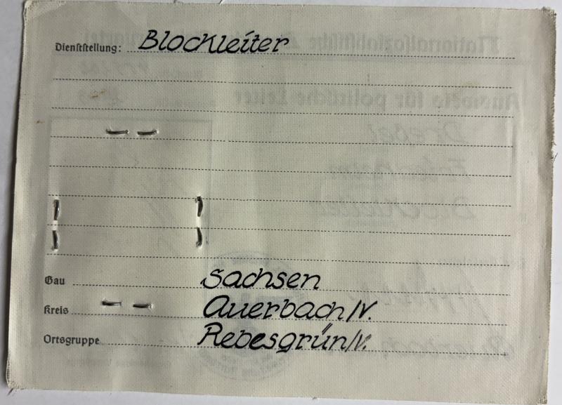 NSDAP - membership booklet/