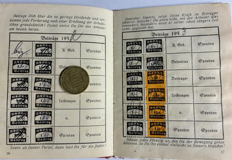 NSDAP - membership booklet/