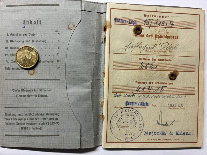 Wehrpass - WH (Heer) - 60.Inf.Div. - Stalingrad - Böck