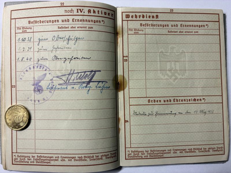 Wehrpass - WH (Heer) - 60.Inf.Div. - Stalingrad - Böck