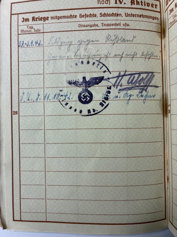 Wehrpass - WH (Heer) - 60.Inf.Div. - Stalingrad - Böck