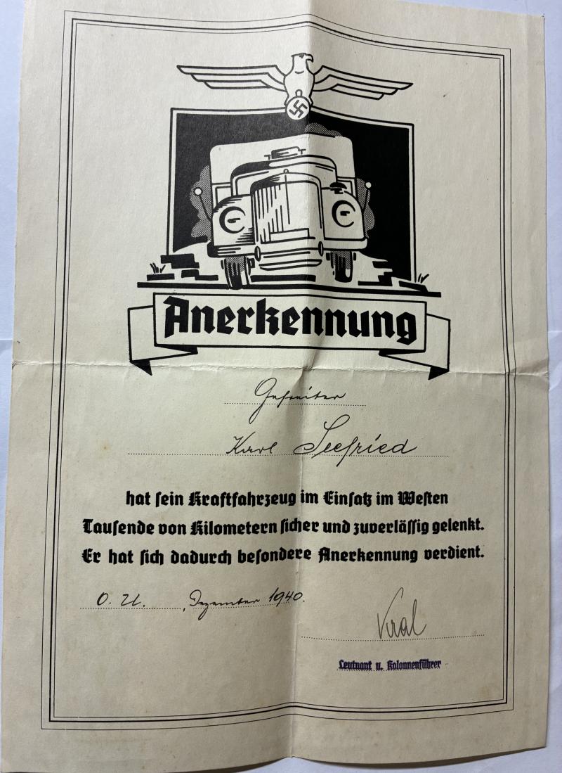 Wehrpass /citation grouping - WH (Heer) - 9.Pz.Div. - Seefried