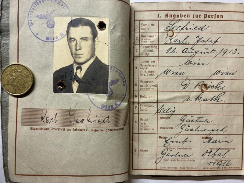 Wehrpass /citation grouping - WH (Heer) - 9.Pz.Div. - Seefried