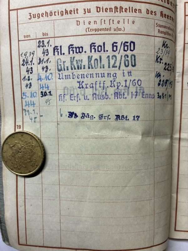 Wehrpass /citation grouping - WH (Heer) - 9.Pz.Div. - Seefried