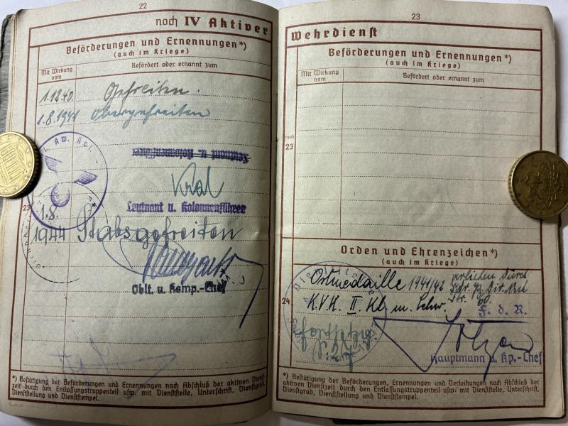 Wehrpass /citation grouping - WH (Heer) - 9.Pz.Div. - Seefried