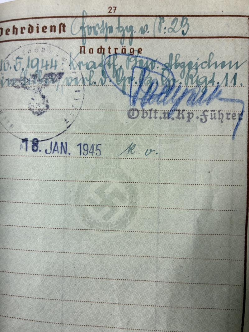 Wehrpass /citation grouping - WH (Heer) - 9.Pz.Div. - Seefried