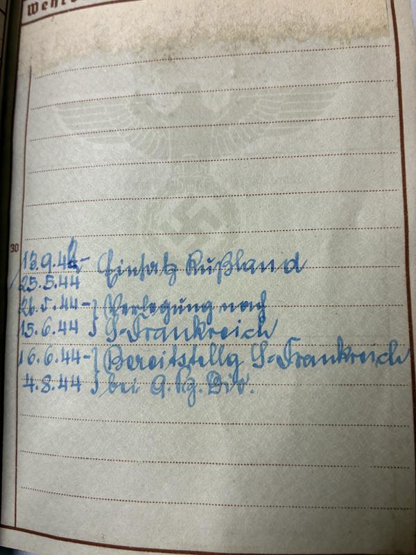 Wehrpass /citation grouping - WH (Heer) - 9.Pz.Div. - Seefried