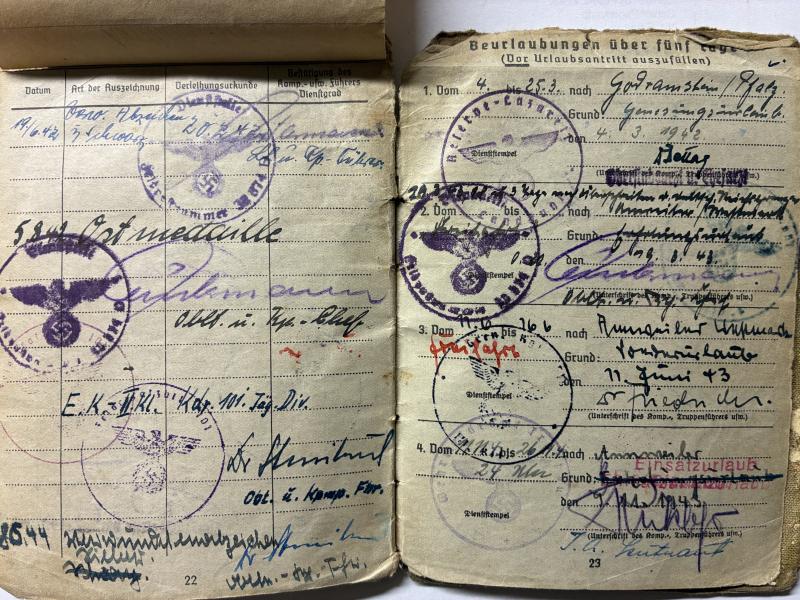 Soldbuch - WH (Heer) - 189.Inf.Div. - Alsace - Liemer