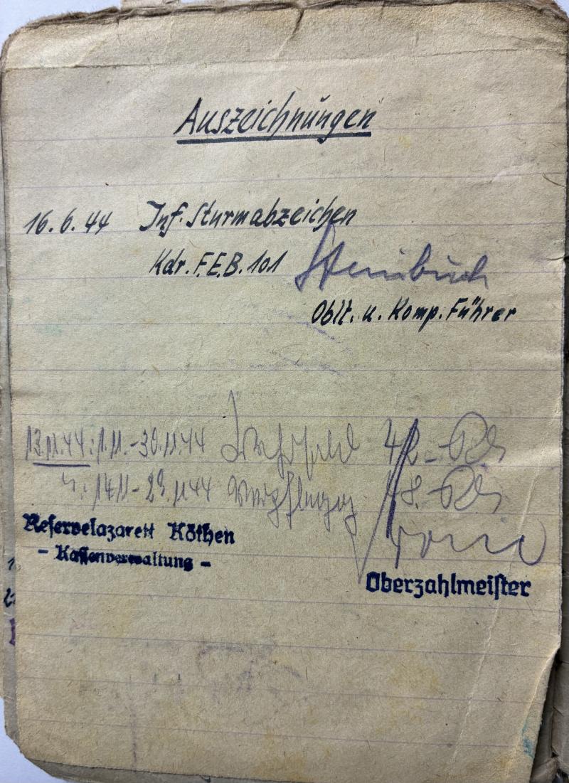 Soldbuch - WH (Heer) - 189.Inf.Div. - Alsace - Liemer