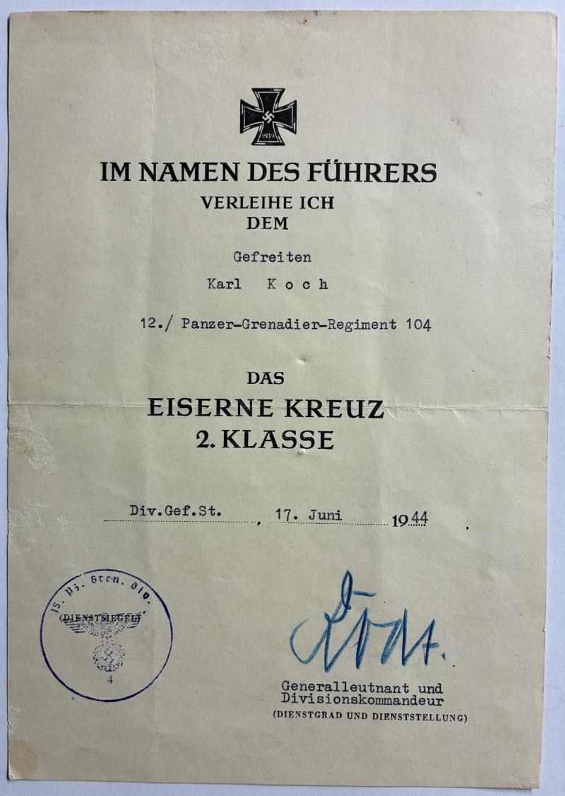 Citation grouping - WH (Heer) - 15.Pz.Gren.Div. - Koch