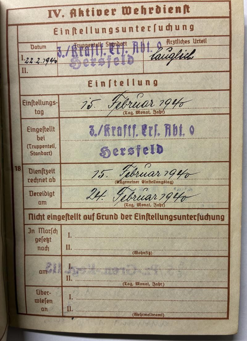 Wehrpass - WH (heer) - 1.Pz.Div. - Schwind