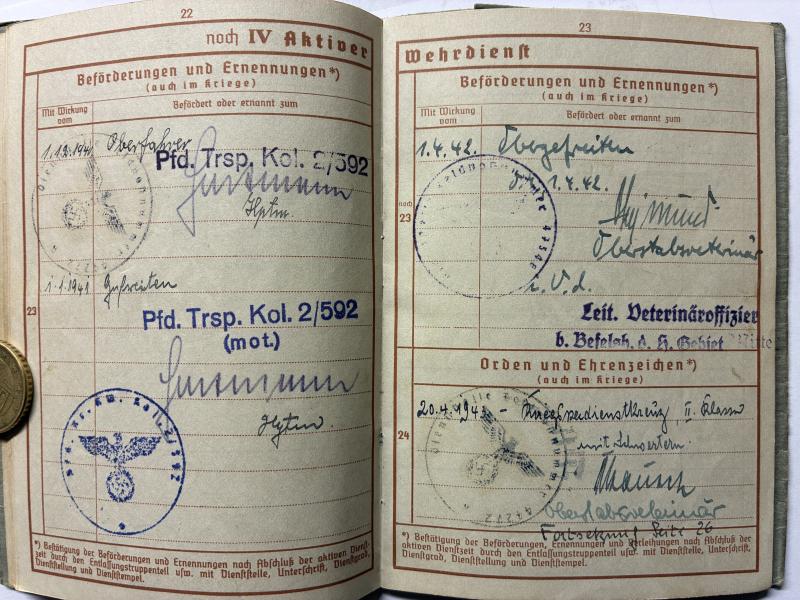 Wehrpass - WH (heer) - 1.Pz.Div. - Schwind