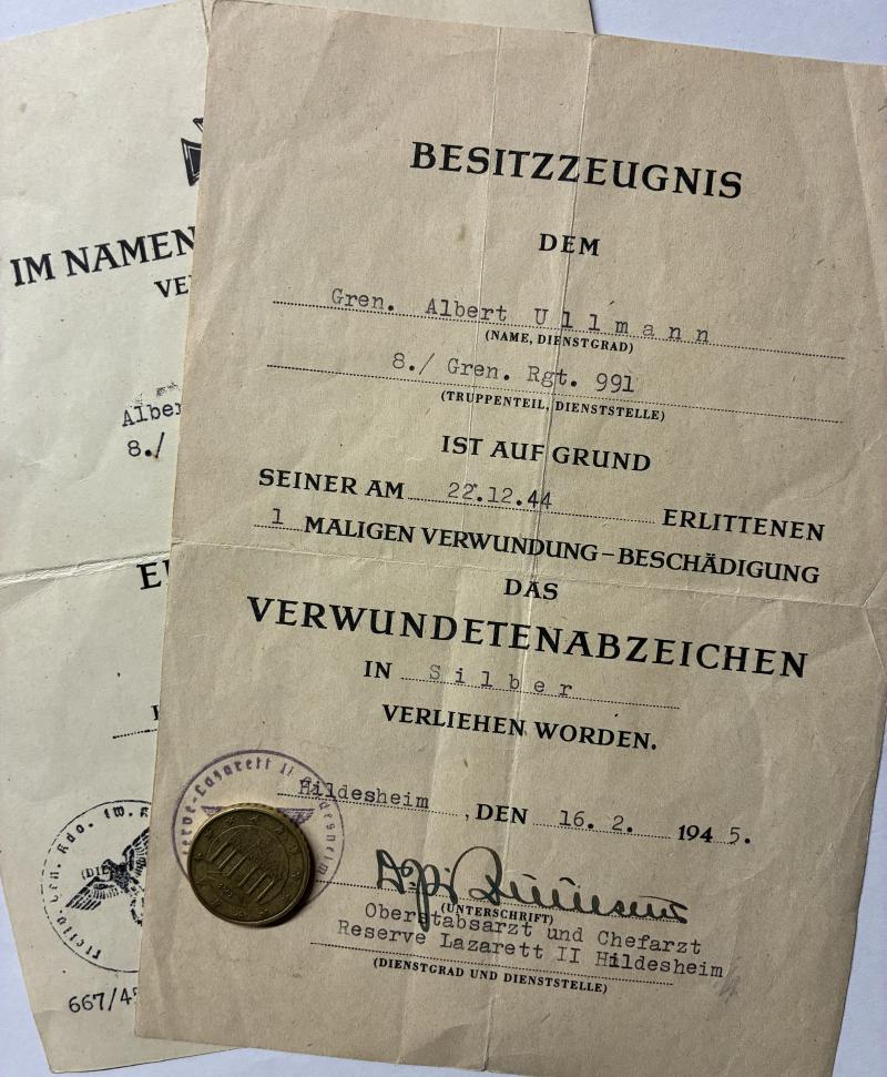 Citation set - WH (Heer) - 277.VGD. - Ardennes - Ullmann