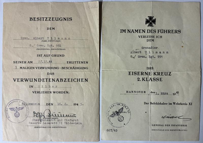 Citation set - WH (Heer) - 277.VGD. - Ardennes - Ullmann