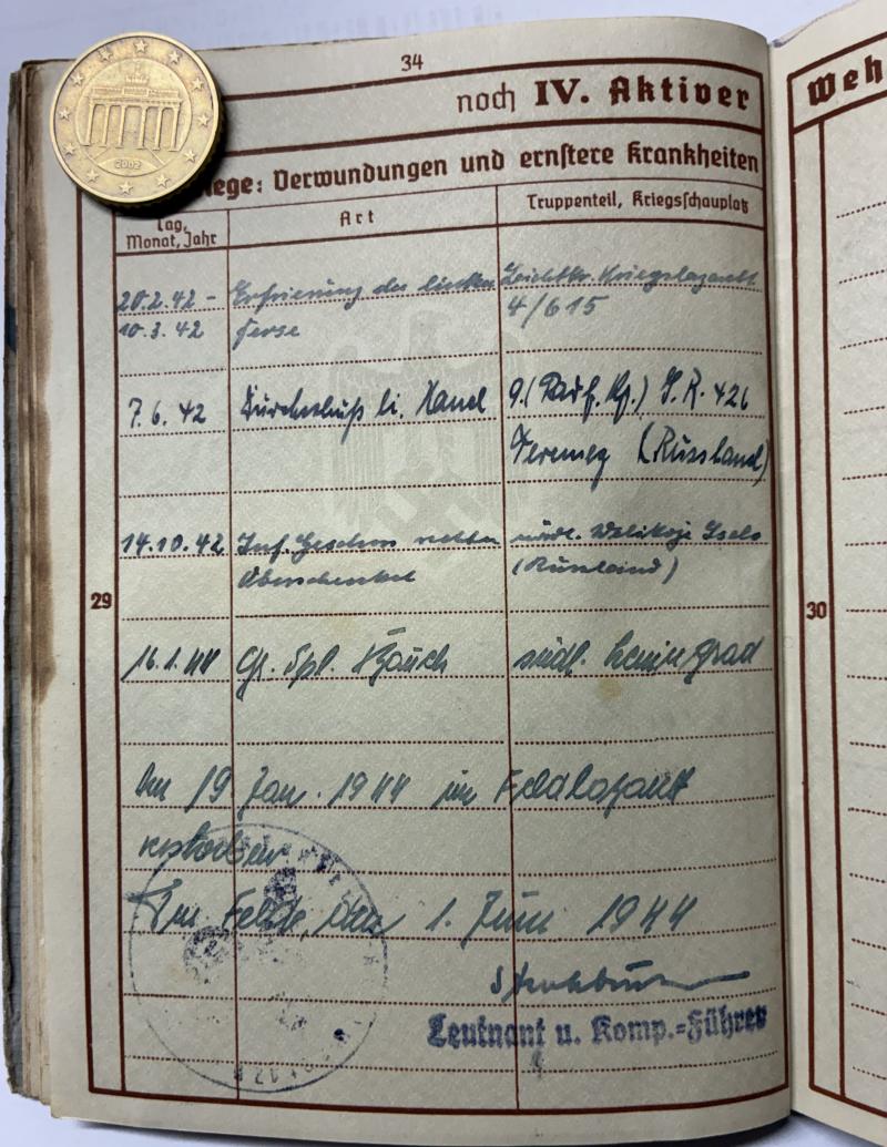 Wehrpass - WH (Heer) - 126.Inf.Div. - Klocke